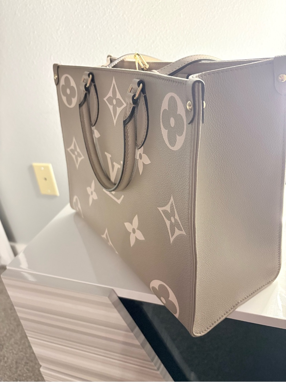 Louis Vuitton Taupe Large Monogram Cabas Tote